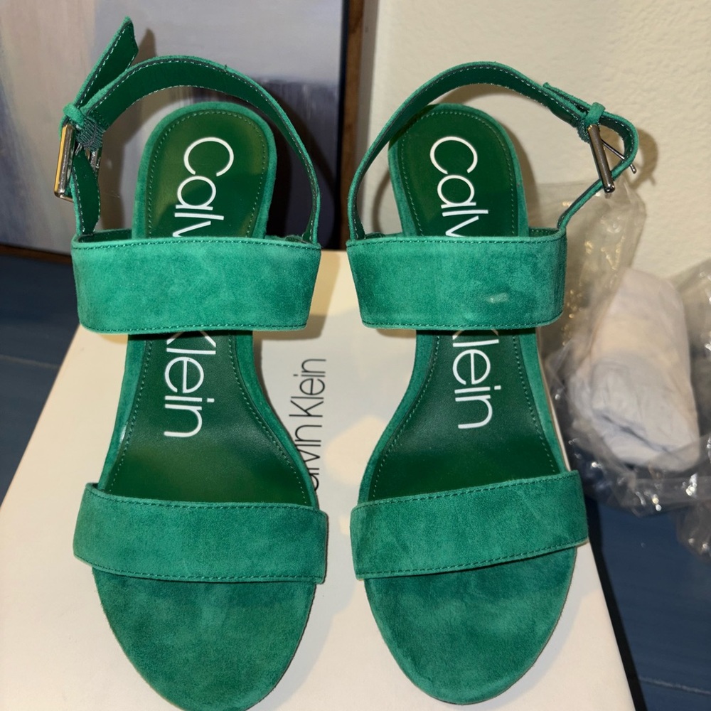 Calvin Klein Green Sandals with Modern Design